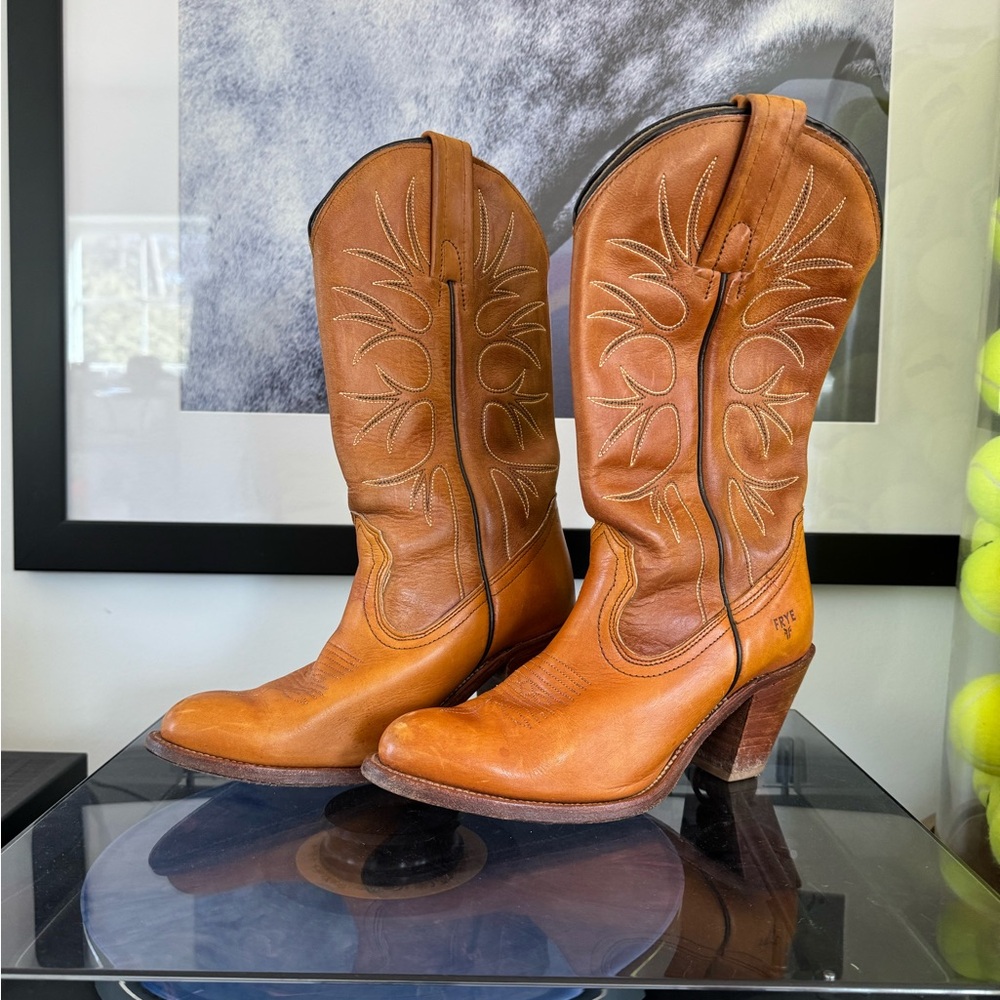Frye Western Leather Boots tan